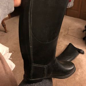 Tall Black Burberry rain boots